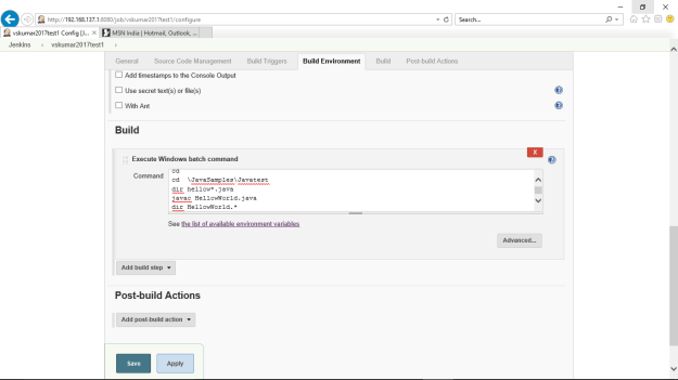 Jenkins-Build-Windows-batch commands-entry1
