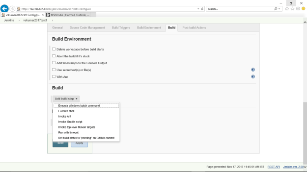 Jenkins-Freestyle project-Build-Add build step