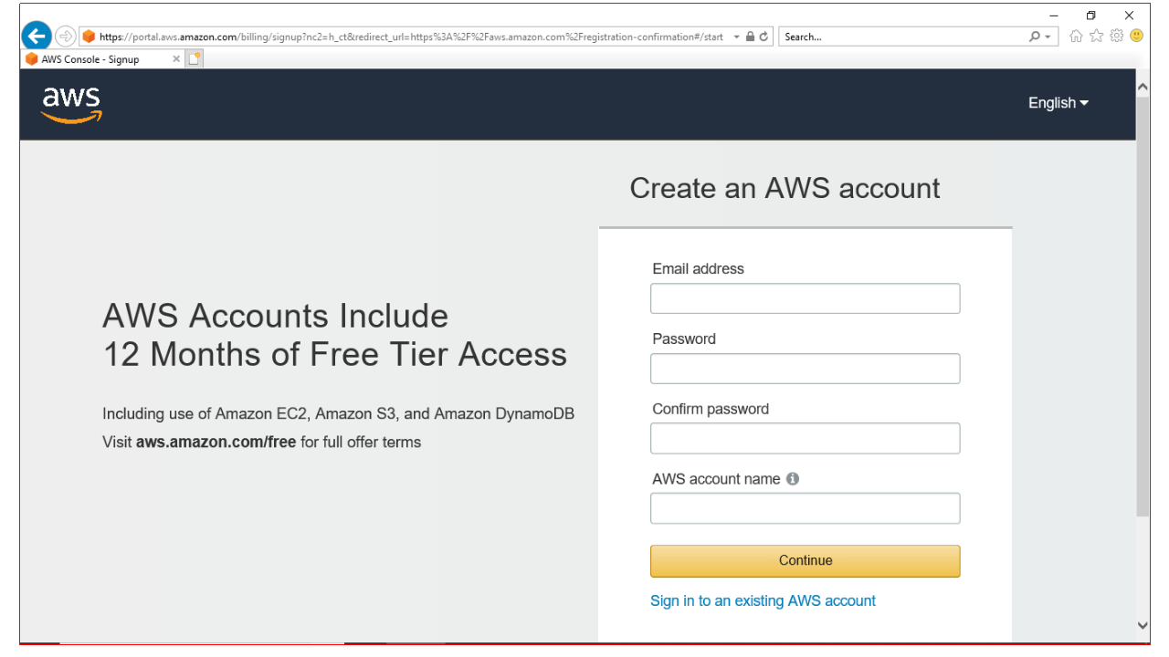 AWS Account-creation scrn