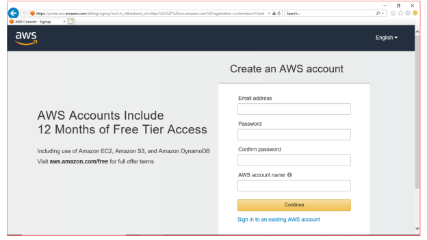 AWS Account-creation scrn